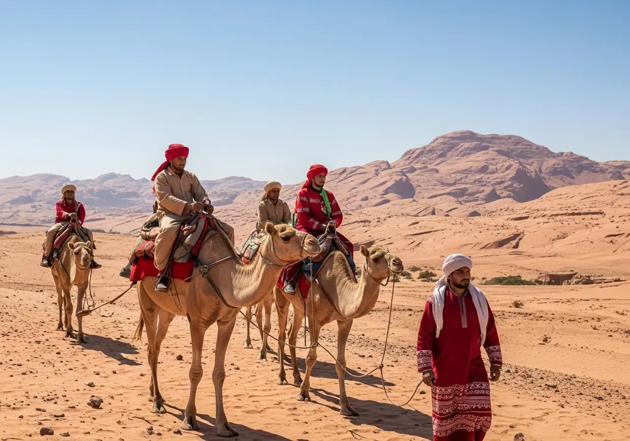 Read more about the article A Journey Across the Golden Sands: The Soul of a Camel Safari and Bedouin Experience