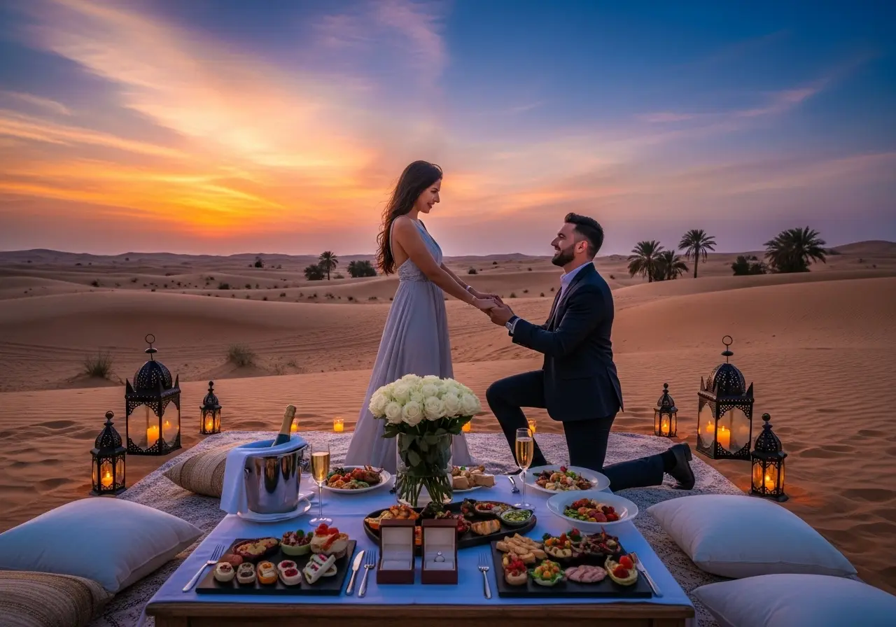 Read more about the article A Promise Etched in Sand: Crafting Your Perfect Dubai Desert Proposal