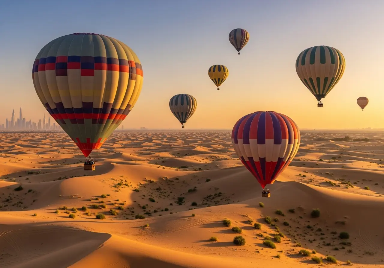 Read more about the article A Silent Ascent: The Soul of a Hot Air Balloon Dubai Experience