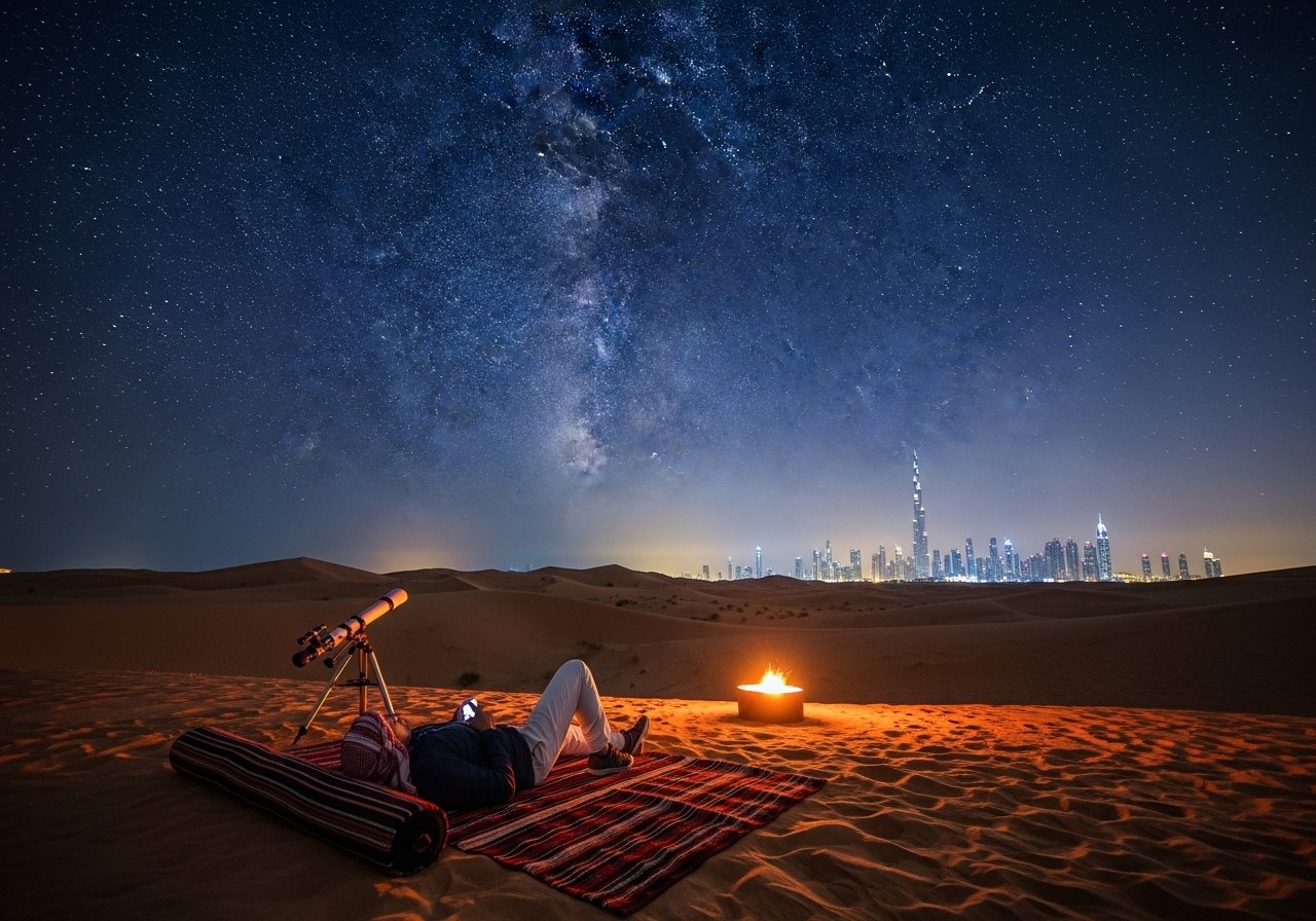 Read more about the article Whispers of the Cosmos: A Journey into Stargazing in the Dubai Desert