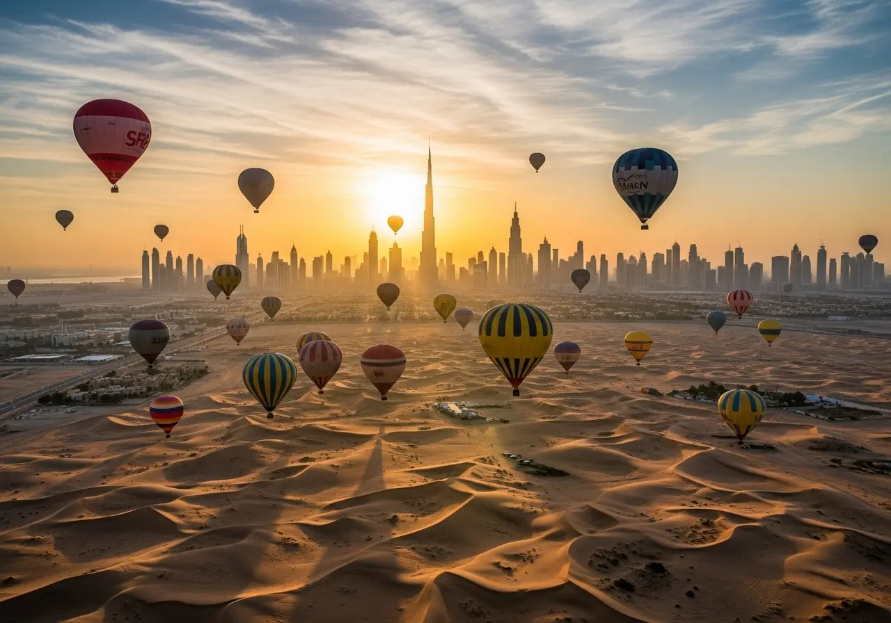 You are currently viewing A Silent Ascent: The Soul of a Dubai Hot Air Balloon Sunrise Tour