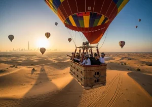 Read more about the article A Silent Ascent: The Soul of Hot Air Balloon Ride Packages Over the Dubai Desert
