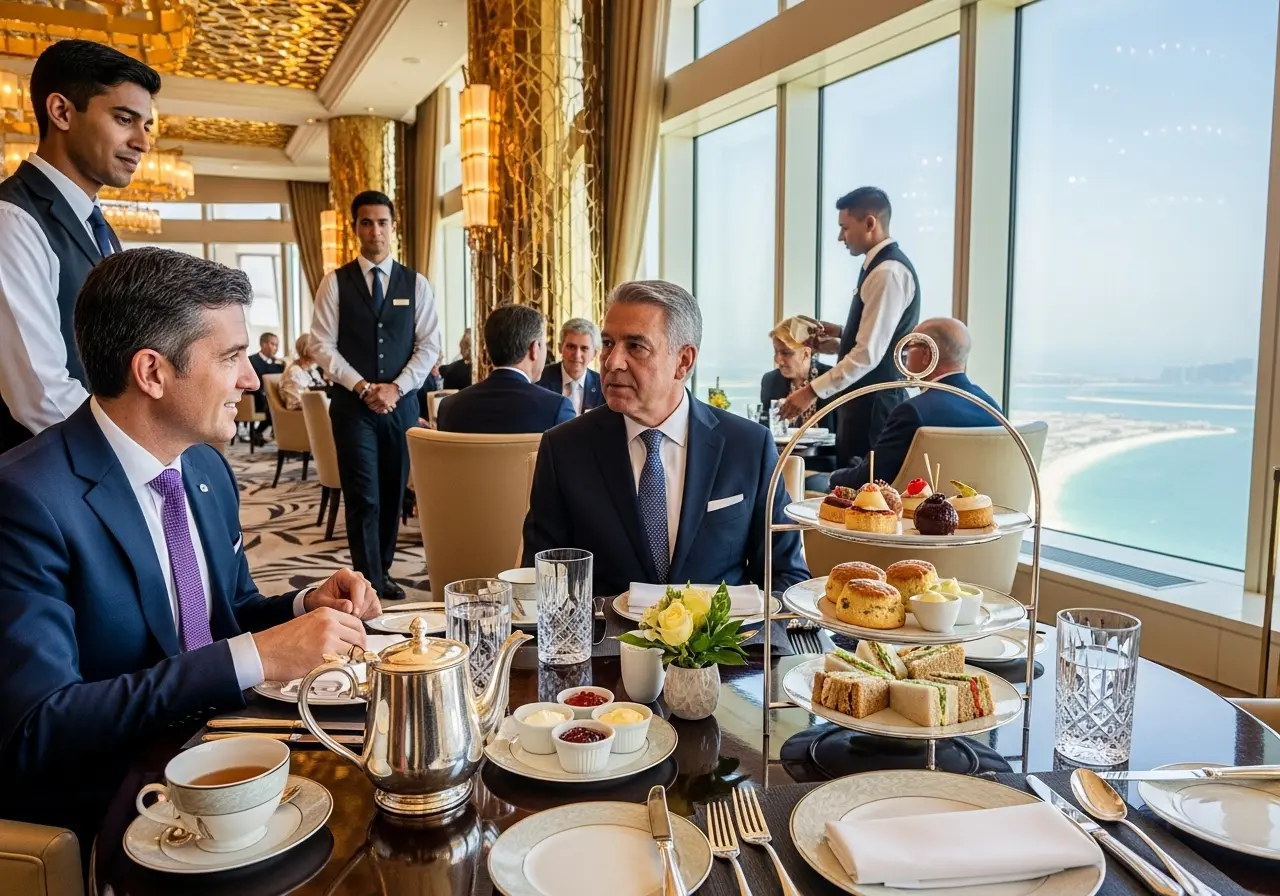 Read more about the article A Symphony of Gold and Sky: The World of the VIP Burj Al Arab Afternoon Tea
