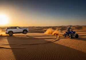 Read more about the article Clash of the Titans: The Great Dubai Dune Bashing vs Quad Biking Debate