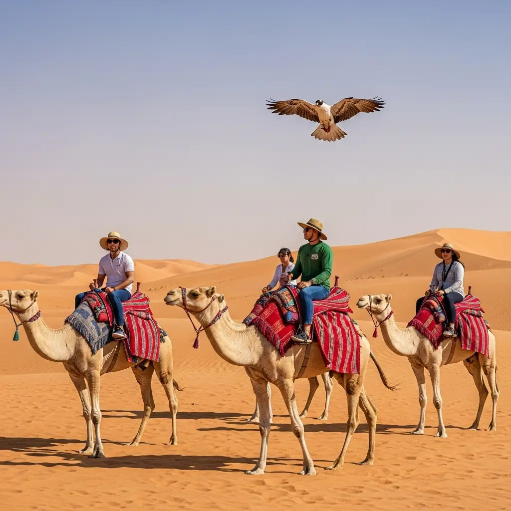 Read more about the article Camel Trekking Safari 11 Ancient Secrets to Dubai Falconry Tours