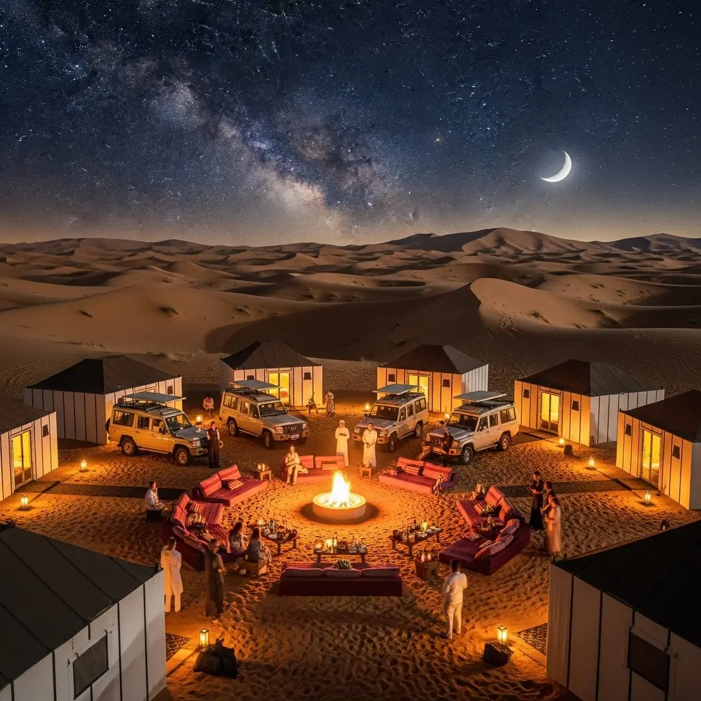 Read more about the article Overnight Desert Safari Dubai: 13 Secrets for a Magical Camping Night