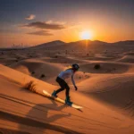 Sandboarding Thrills: Gliding Across the Majestic Golden Waves of Dubai